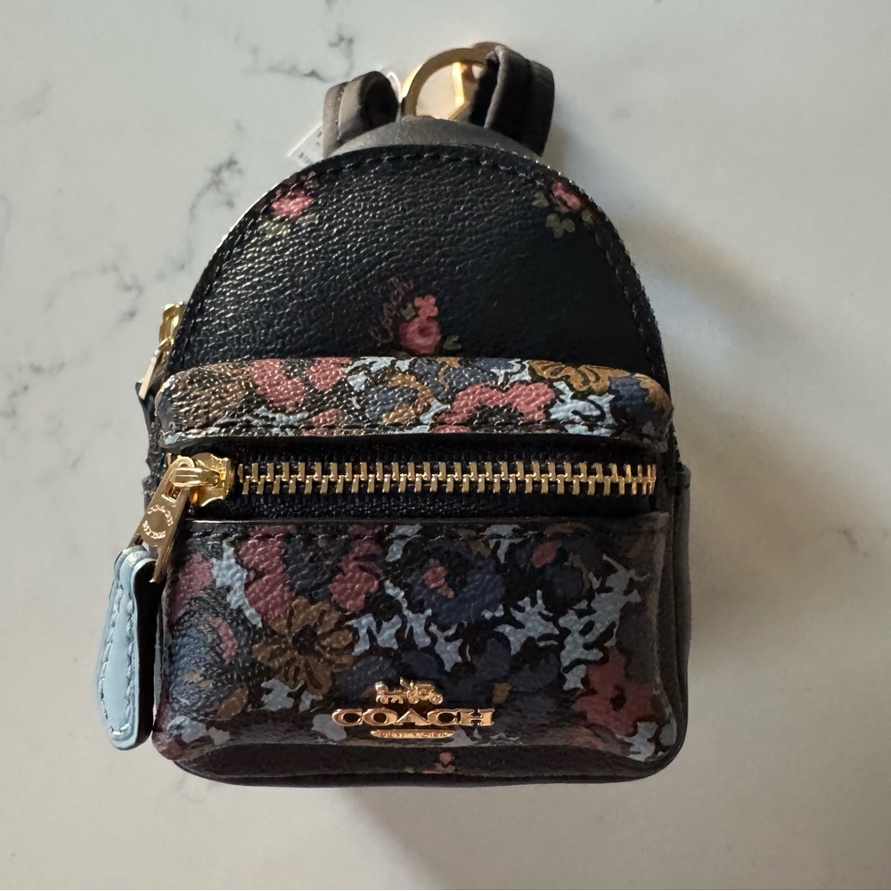 NWT Coach Mini Backpack key fob/charm